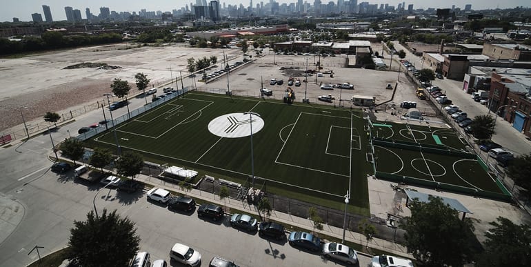 Fleet Fields of Lincoln Yards in Chicago, IL, featuring SportsGrass synthetic turf by ForeverLawn