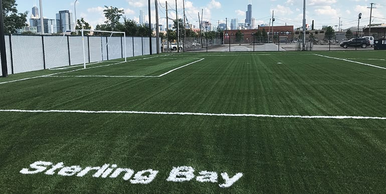 Fleet Fields of Lincoln Yards in Chicago, IL, featuring SportsGrass synthetic turf by ForeverLawn