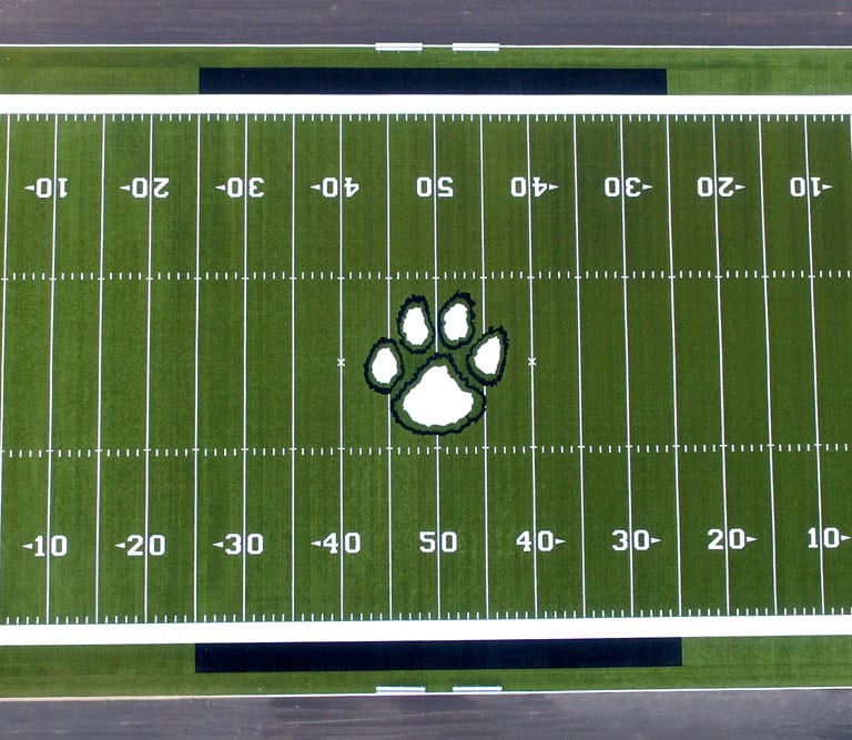 Mogadore Football Field featuring SportsGrass Edge XPL by ForeverLawn